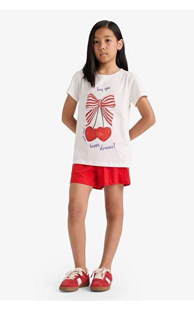 DeFacto Kız Çocuk Regular Fit Baskılı 2'li Pijama Takımı E0667A825HSER85