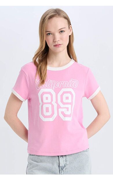 Coool Regular Fit Bisiklet Yaka Baskılı Ribana Kısa Kollu Tişört E0675AX25SMPN450