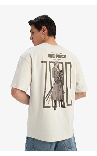 DeFacto One Piece Boxy Fit Bisiklet Yaka Sırt Baskılı Kısa Kollu Tişört E0714AX25SMBG721