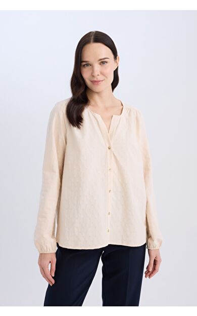 DeFacto Regular Fit Bisiklet Yaka Uzun Kollu Gömlek E0783AX25SPER230