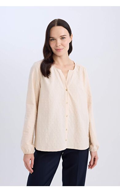 DeFacto Regular Fit Bisiklet Yaka Uzun Kollu Gömlek E0783AX25SPER230