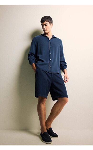 Relax Fit Tensel Bermuda Şort