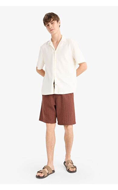 DeFacto Regular Fit Jakarlı Bermuda E0807AX25SMBN322