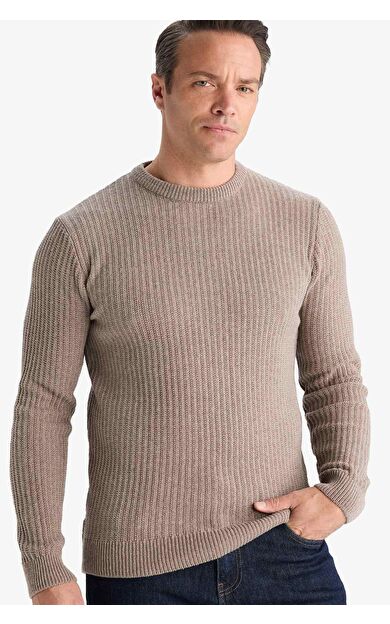 DeFacto Standart Fit Bisiklet Yaka Triko Kazak E0811AX25WNBG216