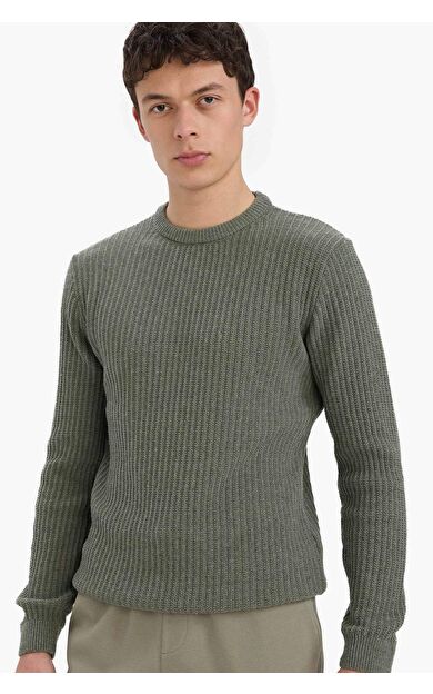 DeFacto Standart Fit Bisiklet Yaka Triko Kazak E0811AX25WNKH268