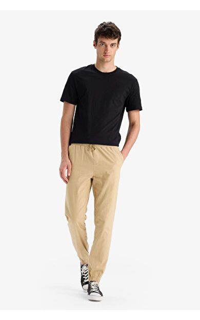 DeFacto Keten Görünümlü Kargo Jogger Pantolon Pamuklu Üç Cepli