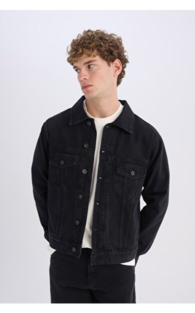 DeFacto %100 Pamuk Regular Fit Jean Ceket