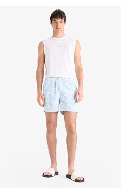 DeFacto Desenli File Astarlı Kısa Boy Deniz Şortu E0974AX25HSTR506