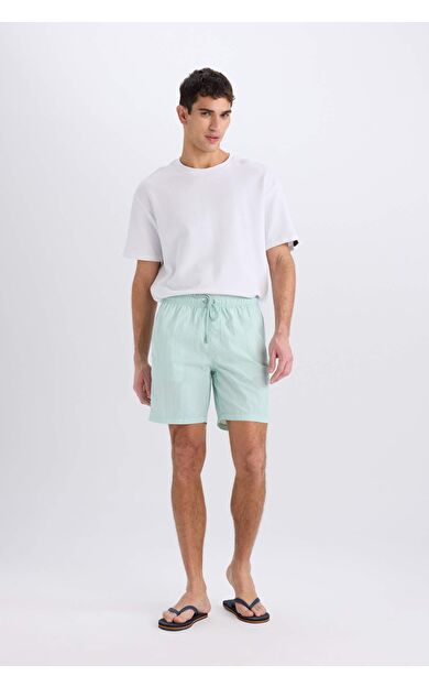 DeFacto Regular Fit File Astarlı Diz Üstü Deniz Şortu E0978AX25HSTR307