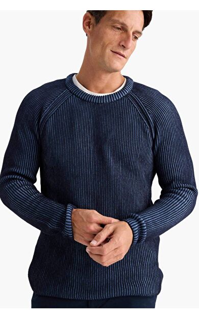 DeFacto Standart Fit Bisiklet Yaka Triko Kazak E0992AX24WNNV64