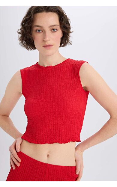 DeFacto Slim Fit Dar Kesim Bisiklet Yaka Bürümcük Atlet E0999AX25SPRD117