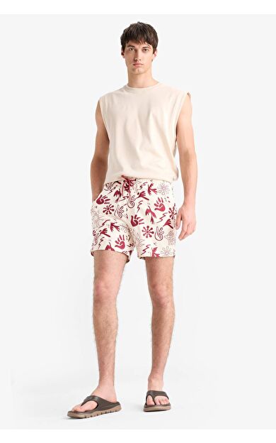 DeFacto Desenli File Astarlı Kısa Boy Deniz Şortu E1028AX25HSBR285