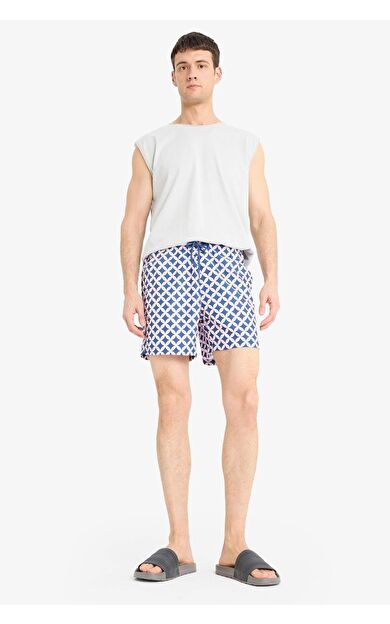 DeFacto Desenli File Astarlı Kısa Boy Deniz Şortu E1029AX25HSPN155