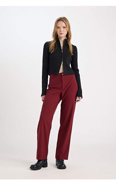 DeFacto Wide Leg Geniş Bol Paça Yüksek Bel Basic Düz Standart Boy Pantolon