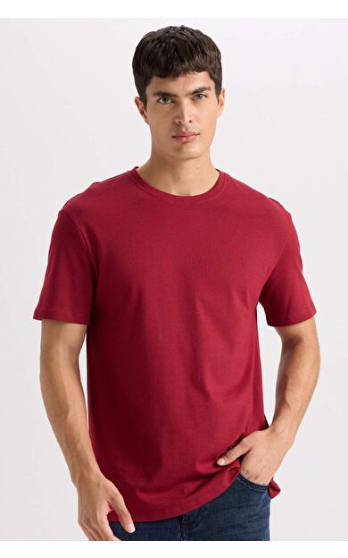 DeFacto New Regular Fit Bisiklet Yaka Basic Düz Kısa Kollu Tişört E1091AXNSBR114