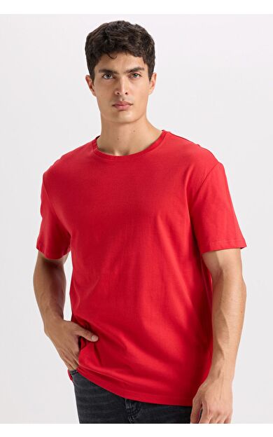 DeFacto New Regular Fit Bisiklet Yaka Basic Düz Kısa Kollu Tişört E1091AXNSRD70