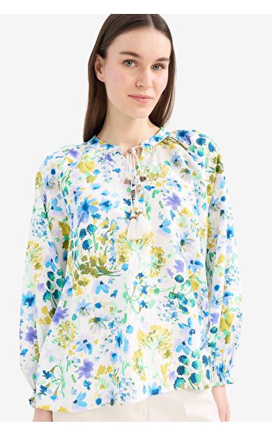 Relax Fit Baskılı Uzun Kollu Tunik