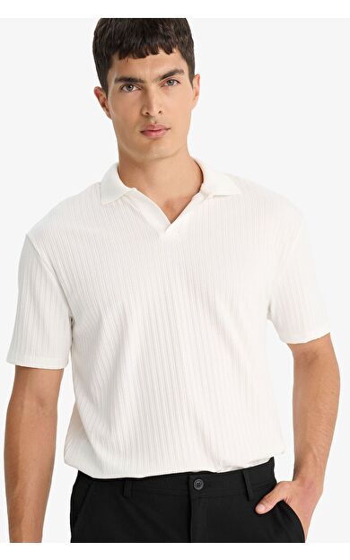DeFacto Regular Fit Krinkıl Polo Yaka Kısa Kollu Tişört E1207AX25AUER85