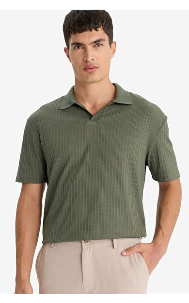 DeFacto Regular Fit Krinkıl Kısa Kollu Polo Tişört