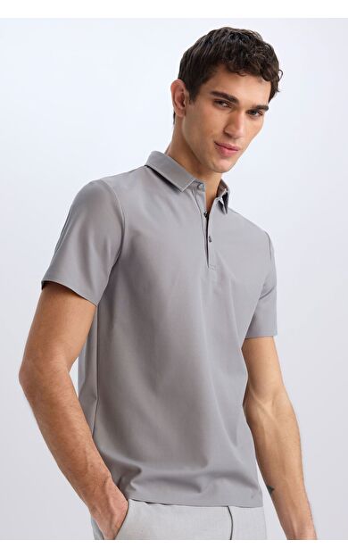 DeFacto Slim Fit Dar Kesim Kısa Kollu Waffle Polo Tişört E1209AX25SMGR265