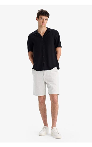 DeFacto %100 Pamuk Regular Fit Bermuda Şort E1231AX25SMGR492