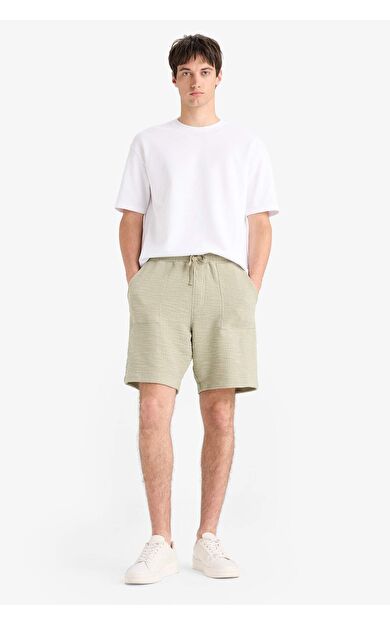 DeFacto Relax Fit Beli Bağcıklı Bermuda Şort E1236AX25SMKH271