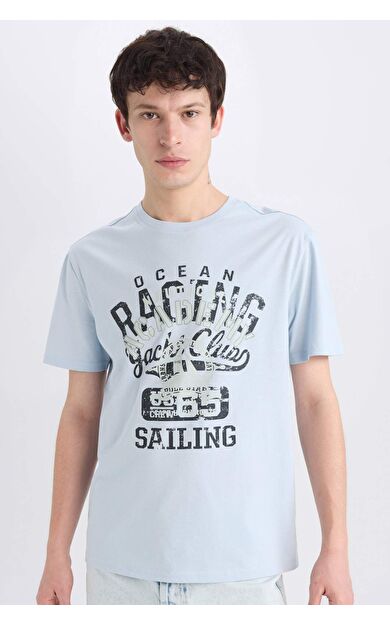 DeFacto Regular Fit Bisiklet Yaka Baskılı Kısa Kollu Tişört E1317AX25SMBE771