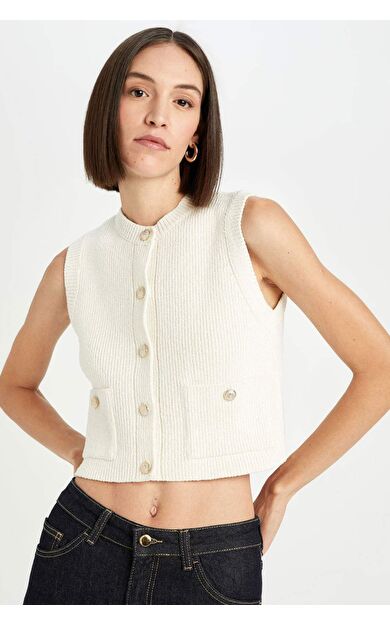 Regular Fit Düğmeli Yelek