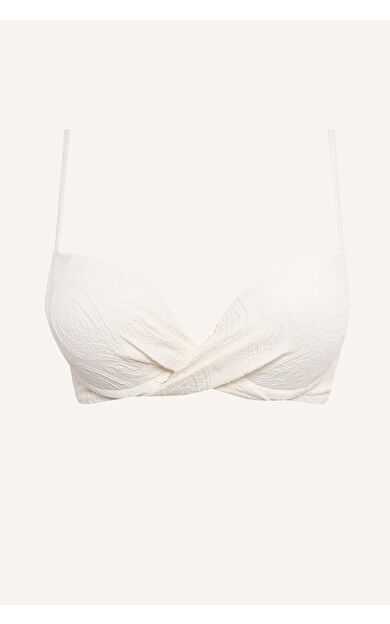 DeFacto Regular Fıt Desenli Ekru Bikini Üstü