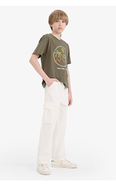 DeFacto Erkek Çocuk Wide Leg Standart Paça Gabardin Pantolon E1586A825SMER77