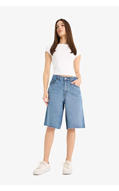 Yüksek Bel Jean Bermuda E1603AX25SMNM28