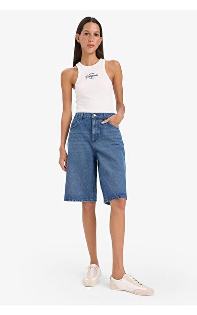 Yüksek Bel Jean Bermuda E1615AX25SMNM28