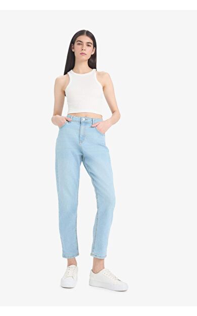 DeFacto Comfort Mom Yüksek Bel Kısa Paça Jean Pantolon