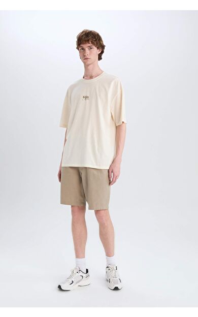 DeFacto %100 Pamuk Regular Fit Bermuda Şort E1716AX25SMKH488