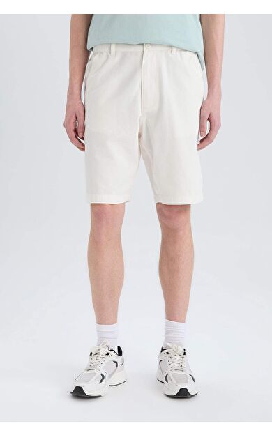 DeFacto %100 Pamuk Regular Fit Bermuda Şort E1716AX25SMWT34