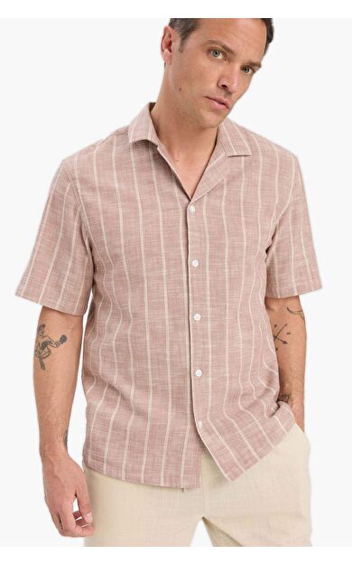 DeFacto Relax Fit Polo Yaka Pamuklu Yazlık Kısa Kollu Gömlek E1732AX25SPBN229