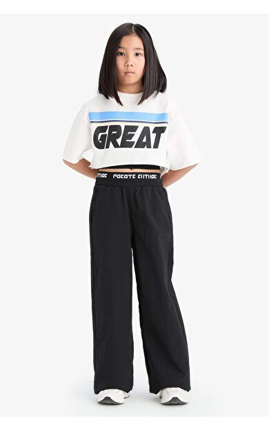 DeFacto Kız Çocuk Wide Leg Geniş Paça Pamuklu Pantolon E1750A825SMBK27