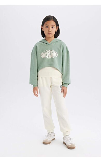 DeFacto Kız Çocuk Beli Paçası Lastikli Baskılı Jogger Eşofman Altı E1791A825SPER134