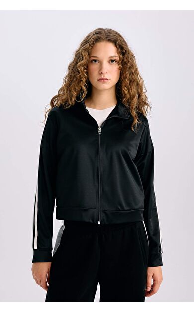 DeFacto Oversize Geniş Kalıp Yarım Fermuarlı Hırka