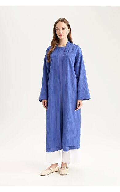 DeFacto Relax Fit Şal Yaka Krinkıl Kumaş Uzun Kimono