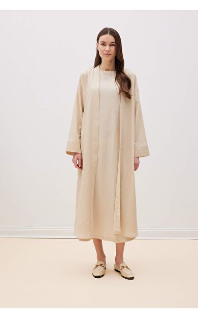 DeFacto Relax Fit Şal Yaka Krinkıl Kumaş Uzun Kimono