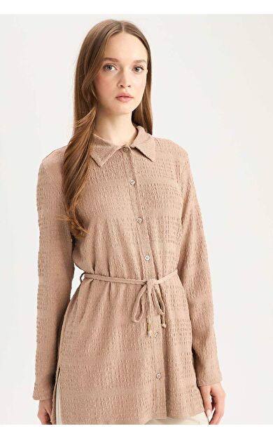 Regular Fit Bürümcük Uzun Kollu Tunik