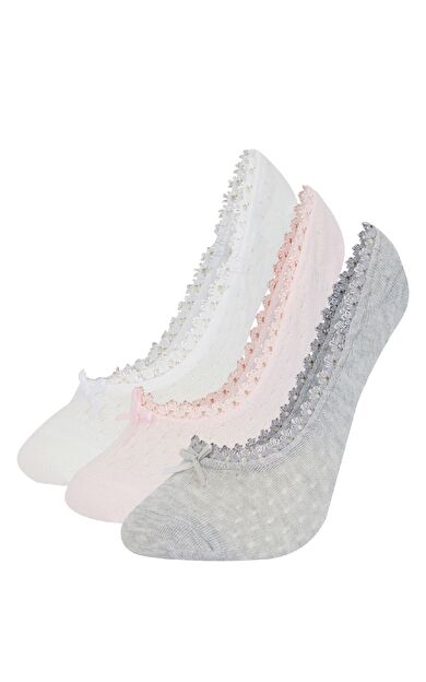 DeFacto Kadın 3'lü Pamuklu Babet Çorap E2037AXNSSF1