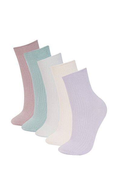 DeFacto Kadın 5'li Pamuklu Soket Çorap E2060AXNSKR1