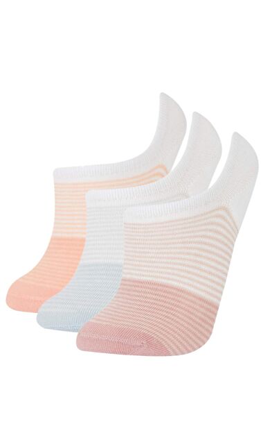 DeFacto Kadın 3'lü Pamuklu Sneaker Çorap E2087AXNSKR1