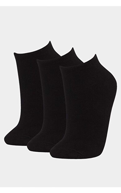 Kadın Dikişsiz 3'lü Bambu Patik Çorap E2099AXNSBK23