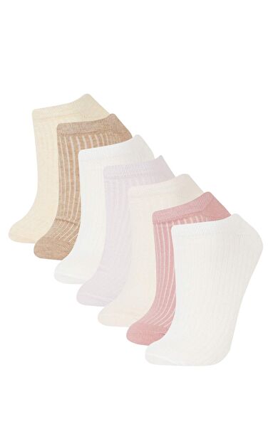 DeFacto Kadın 7'li Pamuklu Patik Çorap E2116AXNSKR1