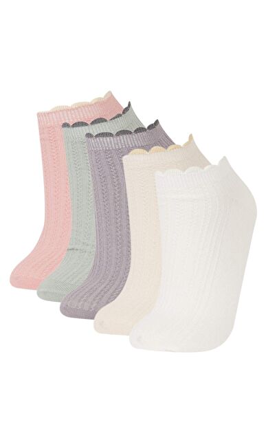 DeFacto Kadın 5'li Pamuklu Patik Çorap E2119AXNSKR1