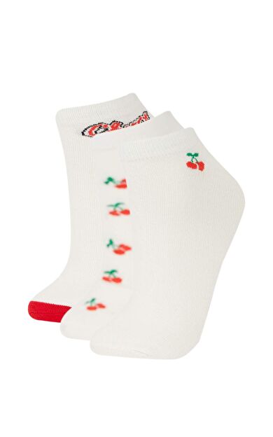 DeFacto Kadın 3'lü Pamuklu Patik Çorap E2145AXNSWT1