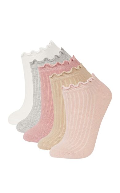 DeFacto Kadın Fırfırlı 5'li Pamuklu Patik Çorap